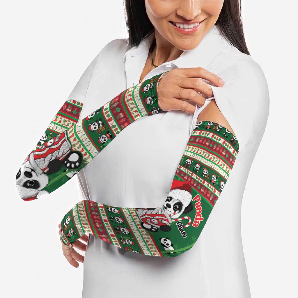 Cute Panda Claus Christmas Arm Sleeves Panda Santa Claus - Wonder Print Shop