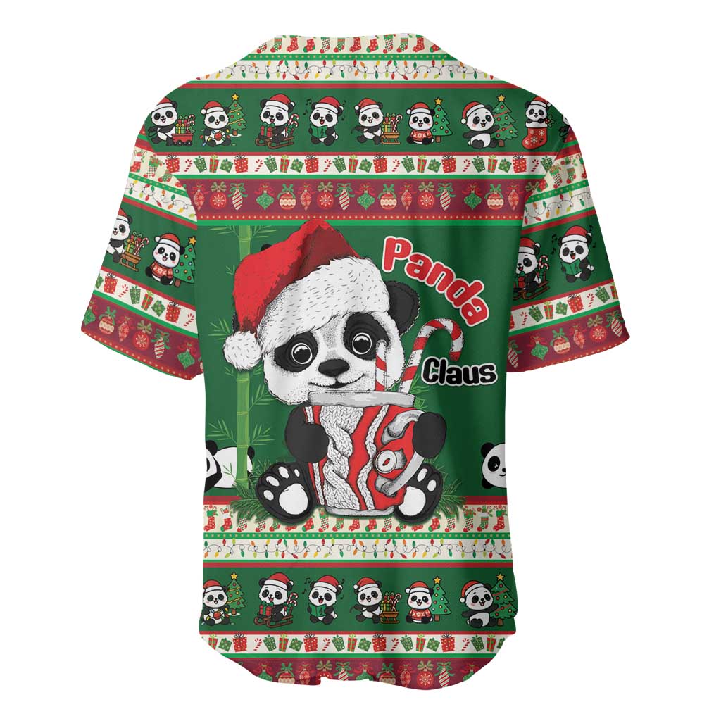 Cute Panda Claus Christmas Baseball Jersey Panda Santa Claus - Wonder Print Shop