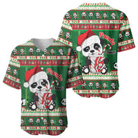 Cute Panda Claus Christmas Baseball Jersey Panda Santa Claus - Wonder Print Shop