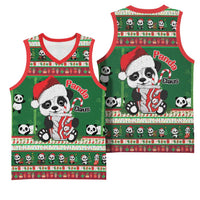 Cute Panda Claus Christmas Basketball Jersey Panda Santa Claus - Wonder Print Shop