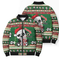 Cute Panda Claus Christmas Bomber Puffer Jacket Panda Santa Claus - Wonder Print Shop