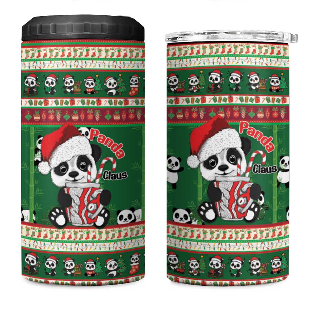 Cute Panda Claus Christmas 4 in 1 Can Cooler Tumbler Panda Santa Claus - Wonder Print Shop