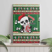 Cute Panda Claus Christmas Canvas Wall Art Panda Santa Claus - Wonder Print Shop