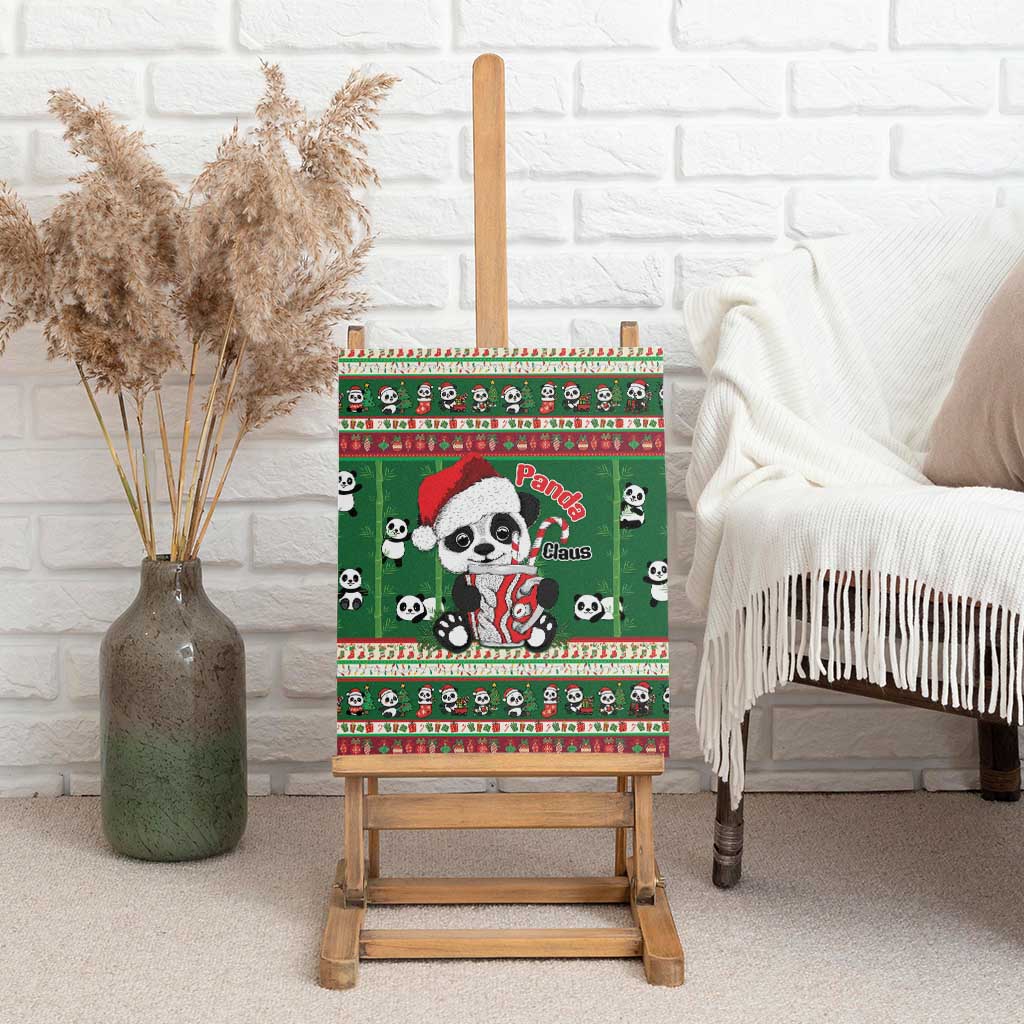 Cute Panda Claus Christmas Canvas Wall Art Panda Santa Claus - Wonder Print Shop