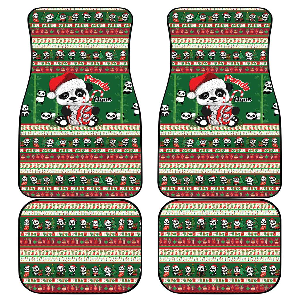 Cute Panda Claus Christmas Car Mats Panda Santa Claus - Wonder Print Shop