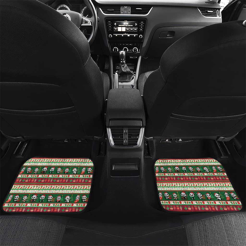 Cute Panda Claus Christmas Car Mats Panda Santa Claus - Wonder Print Shop