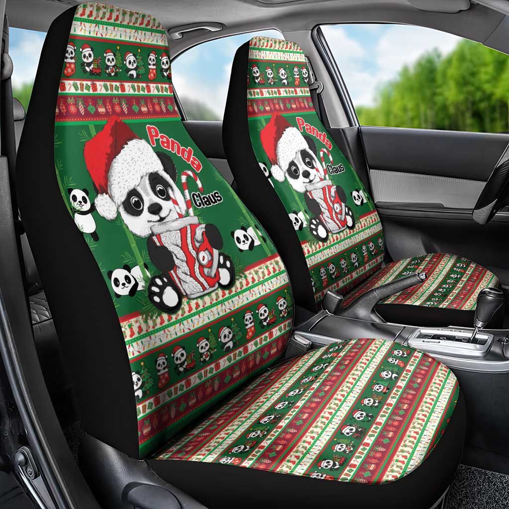 Cute Panda Claus Christmas Car Seat Cover Panda Santa Claus - Wonder Print Shop