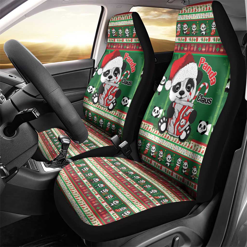Cute Panda Claus Christmas Car Seat Cover Panda Santa Claus - Wonder Print Shop