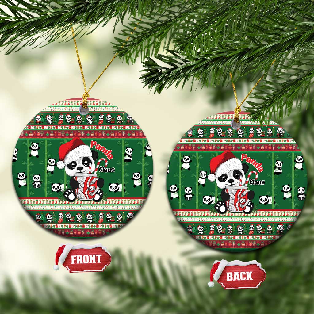 Cute Panda Claus Christmas Ceramic Ornament Panda Santa Claus - Wonder Print Shop