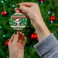 Cute Panda Claus Christmas Ceramic Ornament Panda Santa Claus - Wonder Print Shop