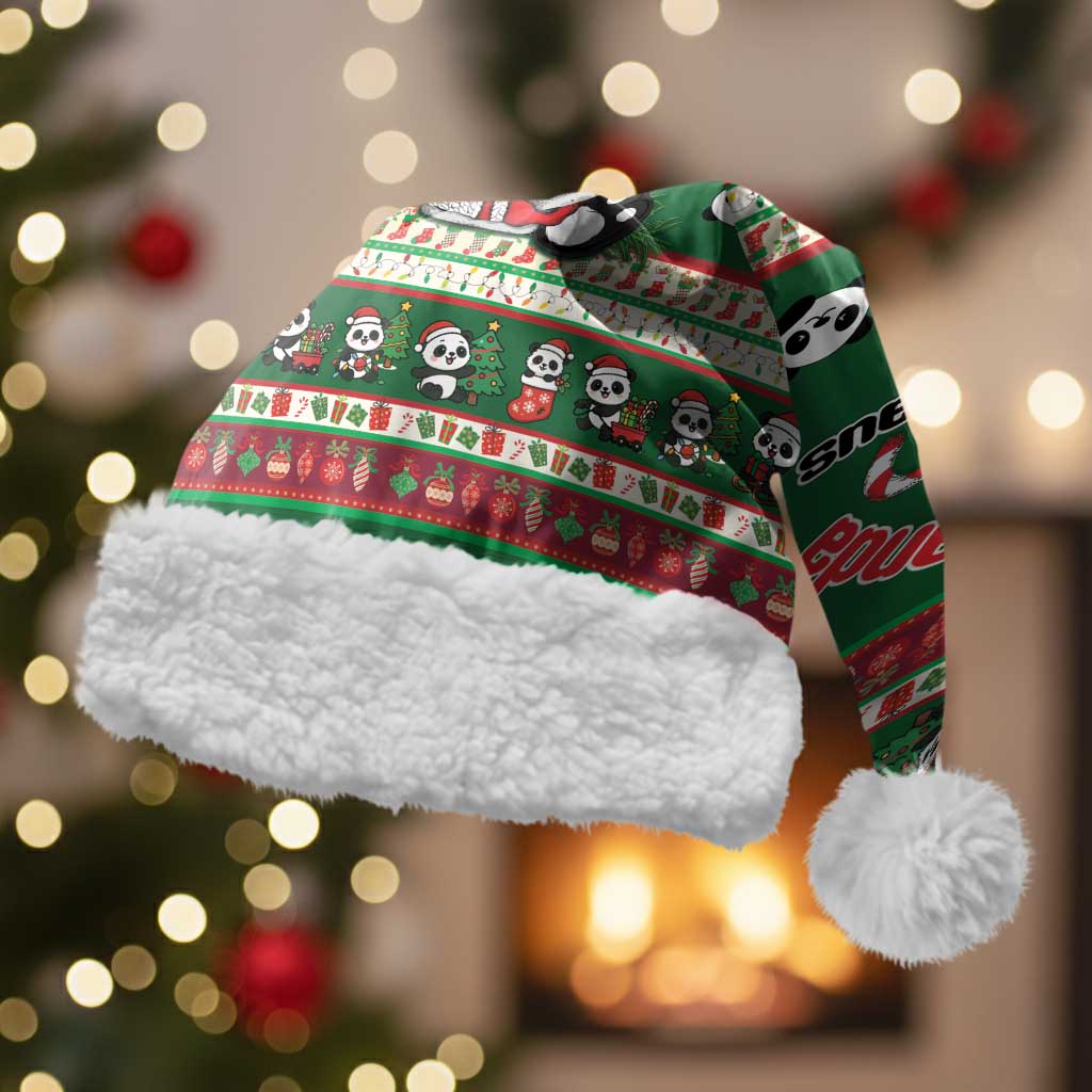 Cute Panda Claus Christmas Santa Hat Panda Santa Claus - Wonder Print Shop