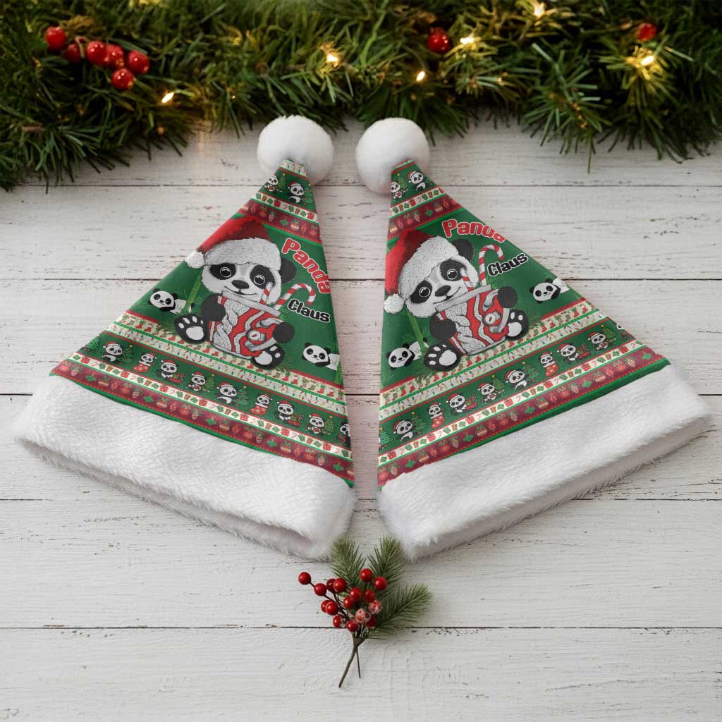 Cute Panda Claus Christmas Santa Hat Panda Santa Claus - Wonder Print Shop