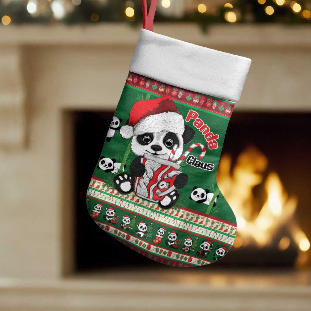 Cute Panda Claus Christmas Stocking Panda Santa Claus - Wonder Print Shop