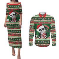 Cute Panda Claus Christmas Couples Matching Puletasi and Long Sleeve Button Shirt Panda Santa Claus - Wonder Print Shop