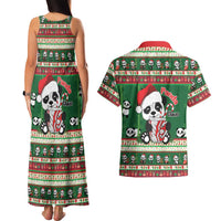 Cute Panda Claus Christmas Couples Matching Tank Maxi Dress and Hawaiian Shirt Panda Santa Claus - Wonder Print Shop