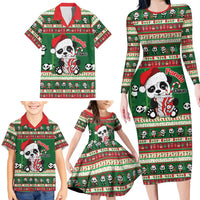 Cute Panda Claus Christmas Family Matching Long Sleeve Bodycon Dress and Hawaiian Shirt Panda Santa Claus - Wonder Print Shop