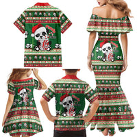 Cute Panda Claus Christmas Family Matching Mermaid Dress and Hawaiian Shirt Panda Santa Claus - Wonder Print Shop
