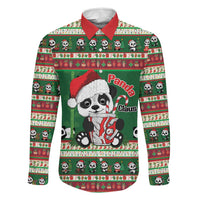 Cute Panda Claus Christmas Family Matching Off Shoulder Short Dress and Hawaiian Shirt Panda Santa Claus - Wonder Print Shop