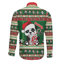 Cute Panda Claus Christmas Family Matching Off Shoulder Short Dress and Hawaiian Shirt Panda Santa Claus - Wonder Print Shop