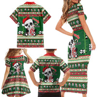 Cute Panda Claus Christmas Family Matching Short Sleeve Bodycon Dress and Hawaiian Shirt Panda Santa Claus - Wonder Print Shop