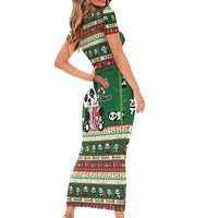 Cute Panda Claus Christmas Family Matching Short Sleeve Bodycon Dress and Hawaiian Shirt Panda Santa Claus - Wonder Print Shop
