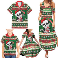 Cute Panda Claus Christmas Family Matching Summer Maxi Dress and Hawaiian Shirt Panda Santa Claus - Wonder Print Shop