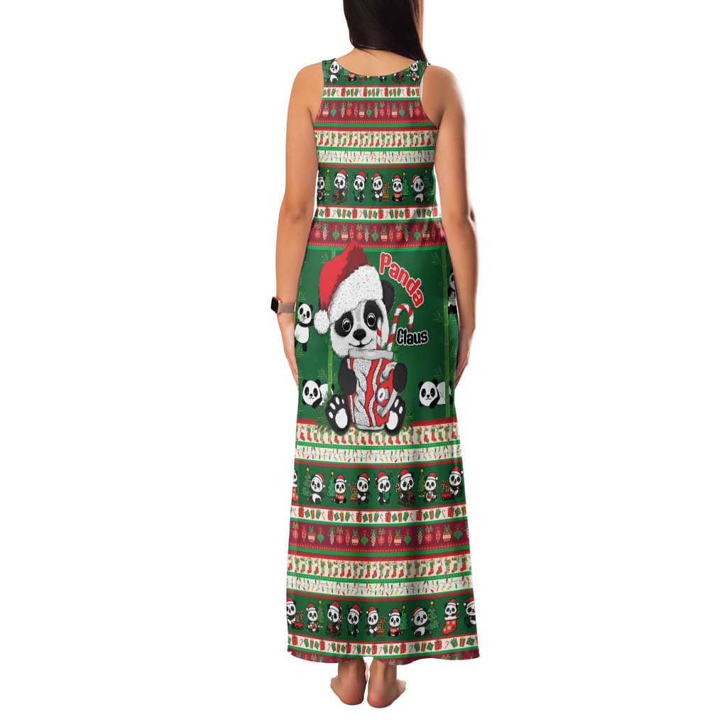 Cute Panda Claus Christmas Family Matching Tank Maxi Dress and Hawaiian Shirt Panda Santa Claus - Wonder Print Shop