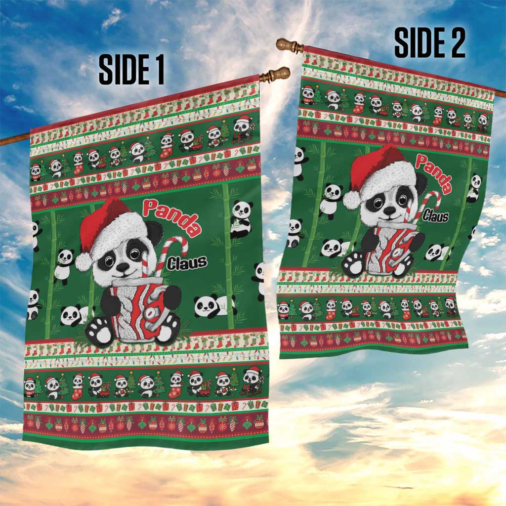 Cute Panda Claus Christmas Garden Flag Panda Santa Claus - Wonder Print Shop