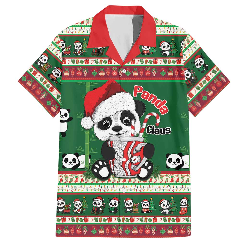 Cute Panda Claus Christmas Hawaiian Shirt Panda Santa Claus - Wonder Print Shop