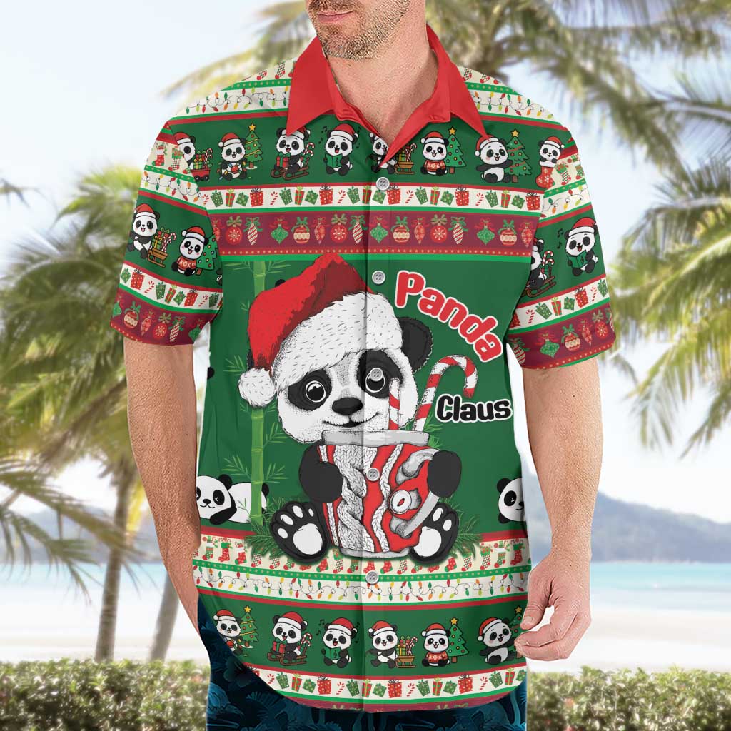 Cute Panda Claus Christmas Hawaiian Shirt Panda Santa Claus - Wonder Print Shop