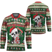 Cute Panda Claus Christmas Hockey Jersey Panda Santa Claus - Wonder Print Shop
