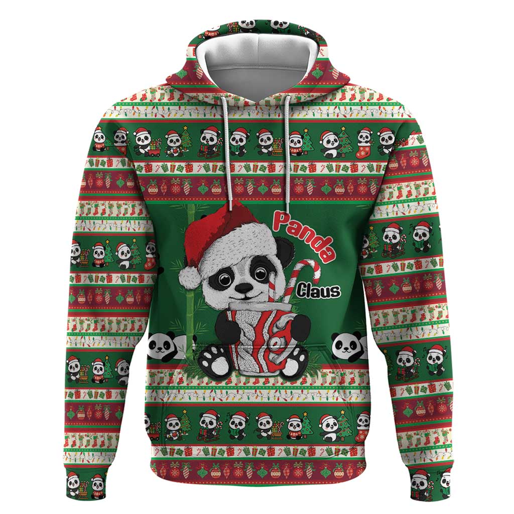 Cute Panda Claus Christmas Hoodie Panda Santa Claus - Wonder Print Shop