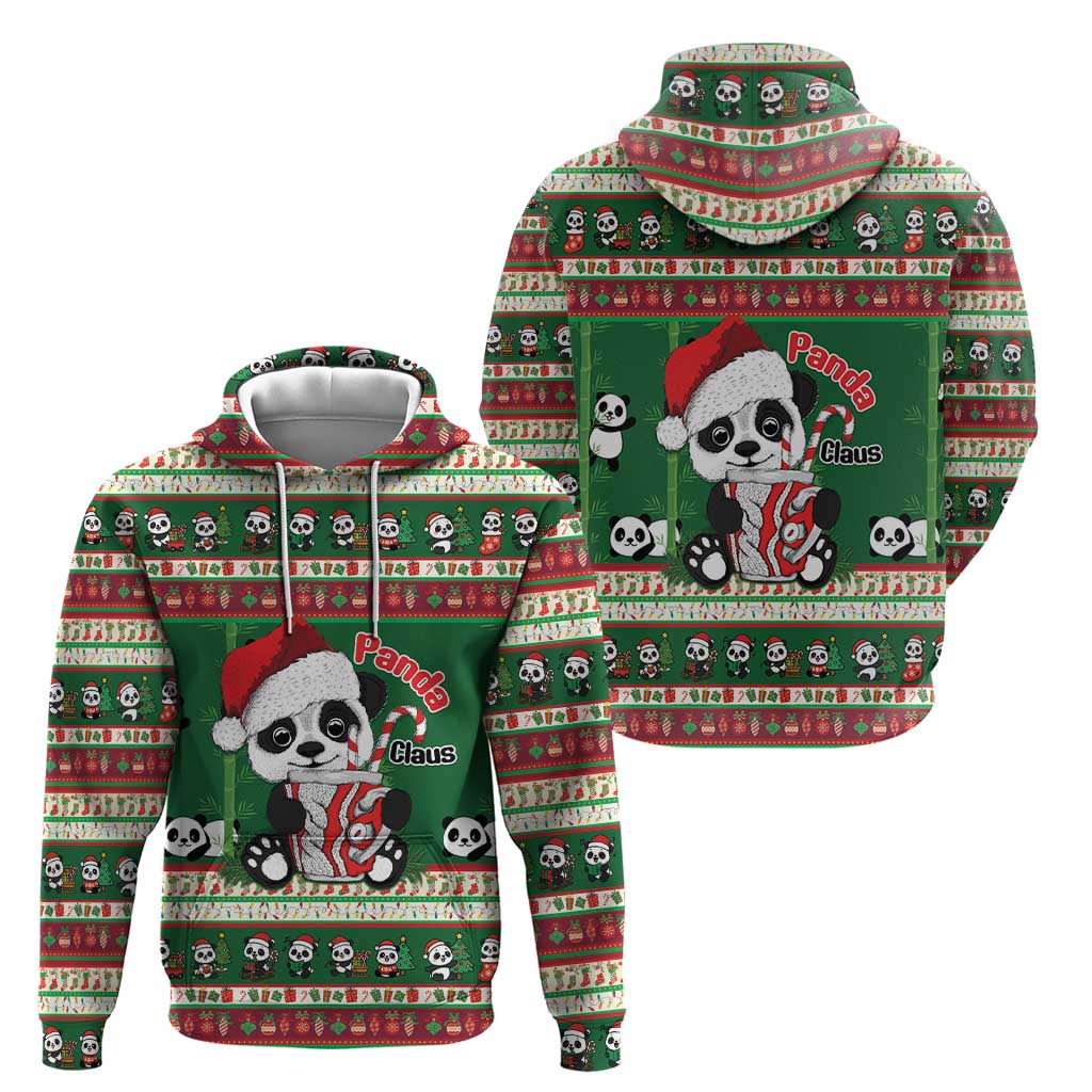 Cute Panda Claus Christmas Hoodie Panda Santa Claus - Wonder Print Shop