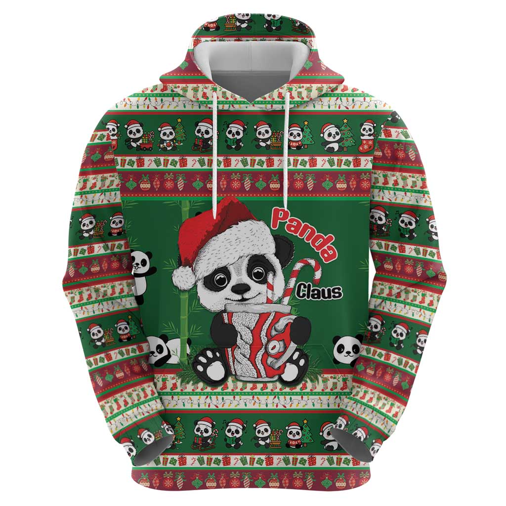Cute Panda Claus Christmas Hoodie Panda Santa Claus - Wonder Print Shop