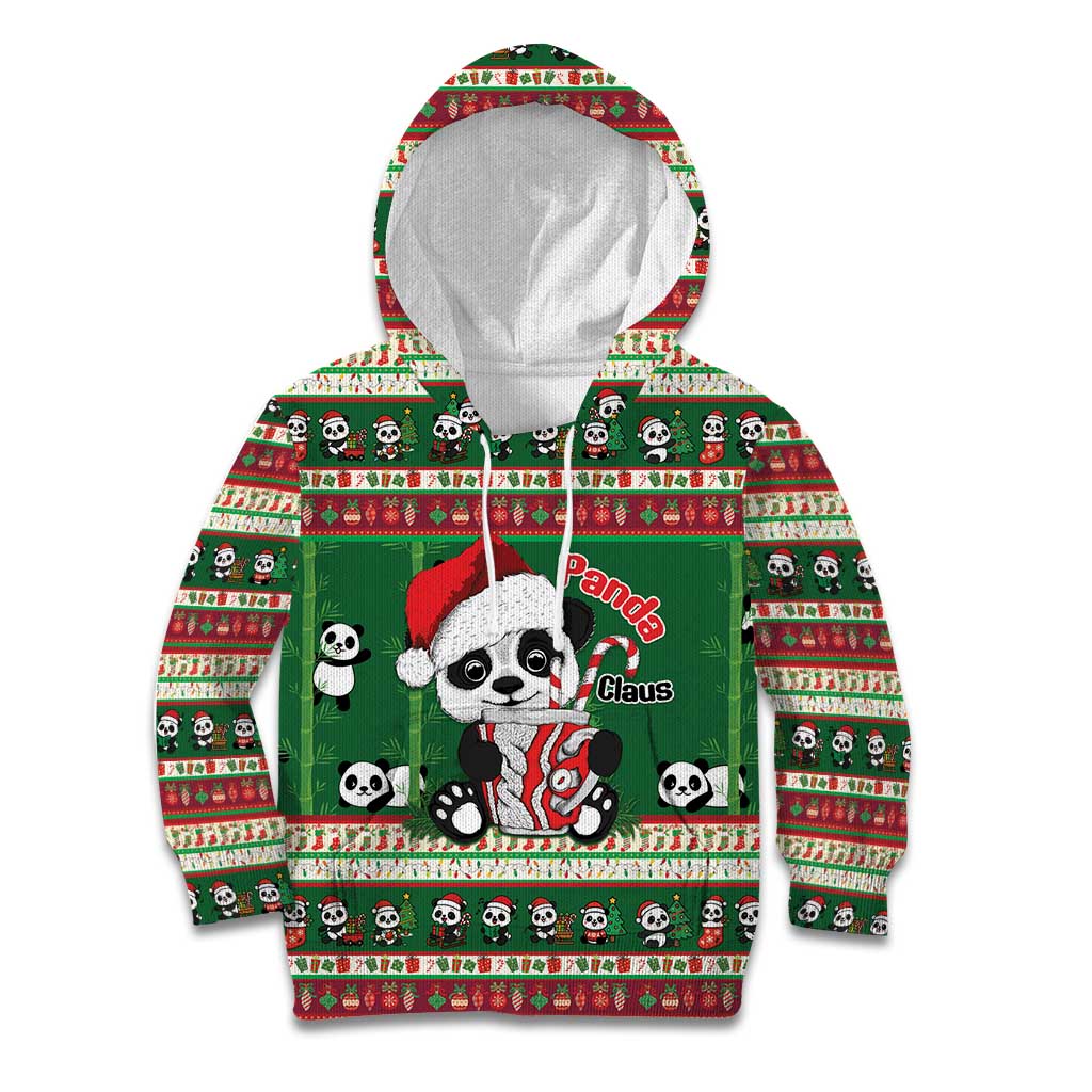 Cute Panda Claus Christmas Kid Hoodie Panda Santa Claus - Wonder Print Shop