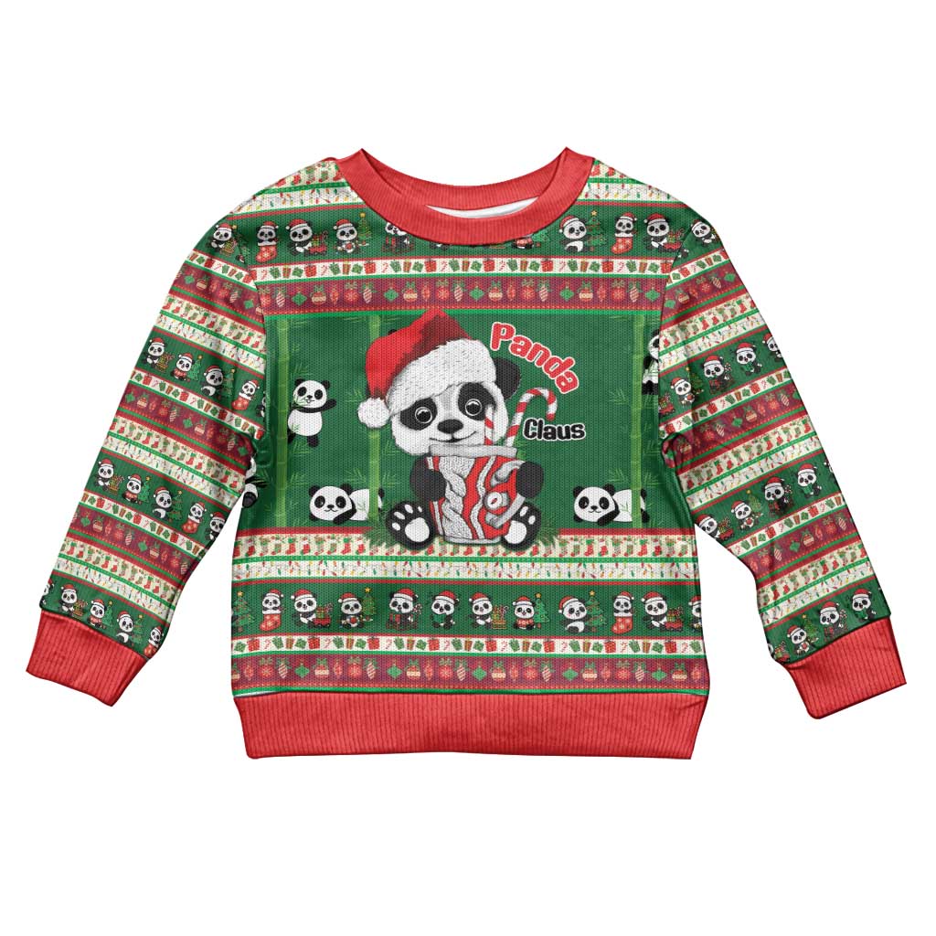 Cute Panda Claus Christmas Kid Ugly Christmas Sweater Panda Santa Claus - Wonder Print Shop