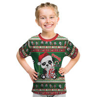 Cute Panda Claus Christmas Kid T Shirt Panda Santa Claus - Wonder Print Shop