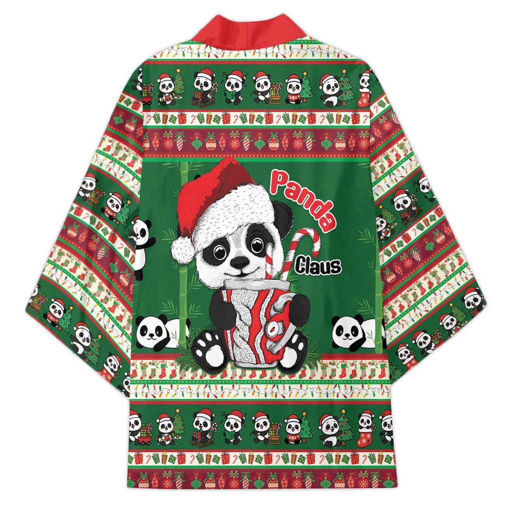 Cute Panda Claus Christmas Kimono Panda Santa Claus - Wonder Print Shop