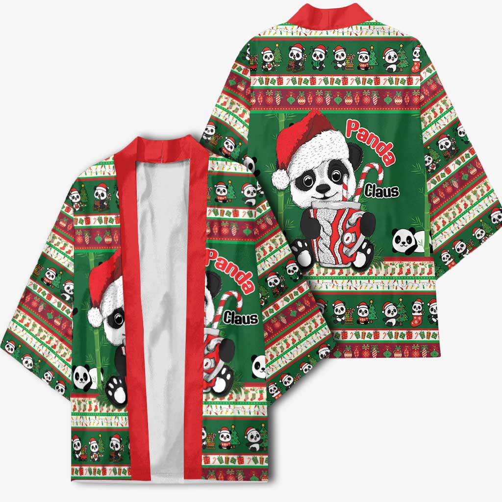 Cute Panda Claus Christmas Kimono Panda Santa Claus - Wonder Print Shop