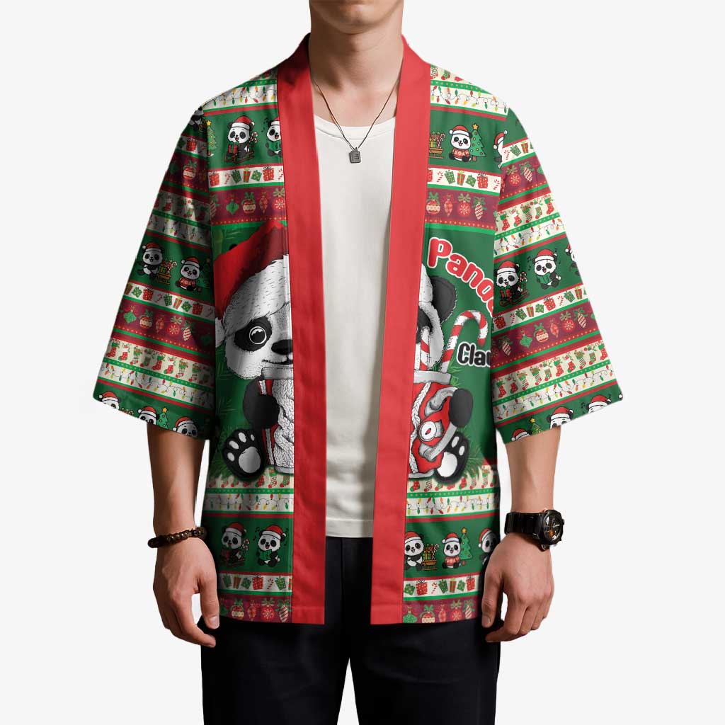 Cute Panda Claus Christmas Kimono Panda Santa Claus - Wonder Print Shop