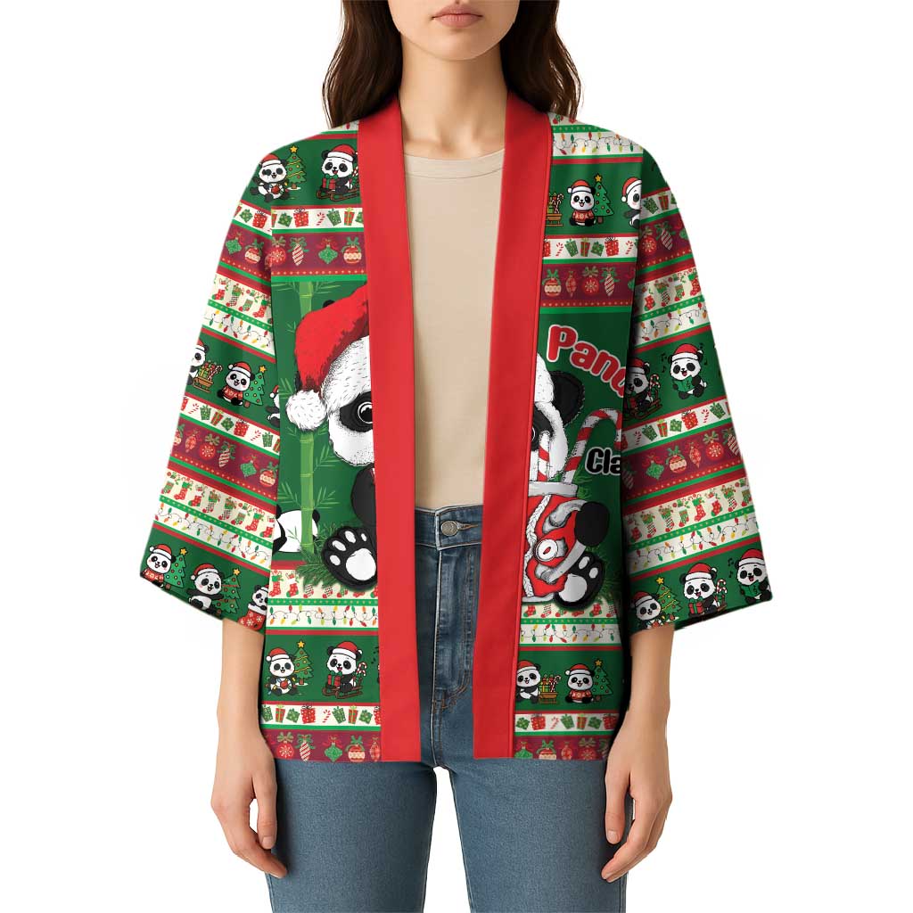 Cute Panda Claus Christmas Kimono Panda Santa Claus - Wonder Print Shop