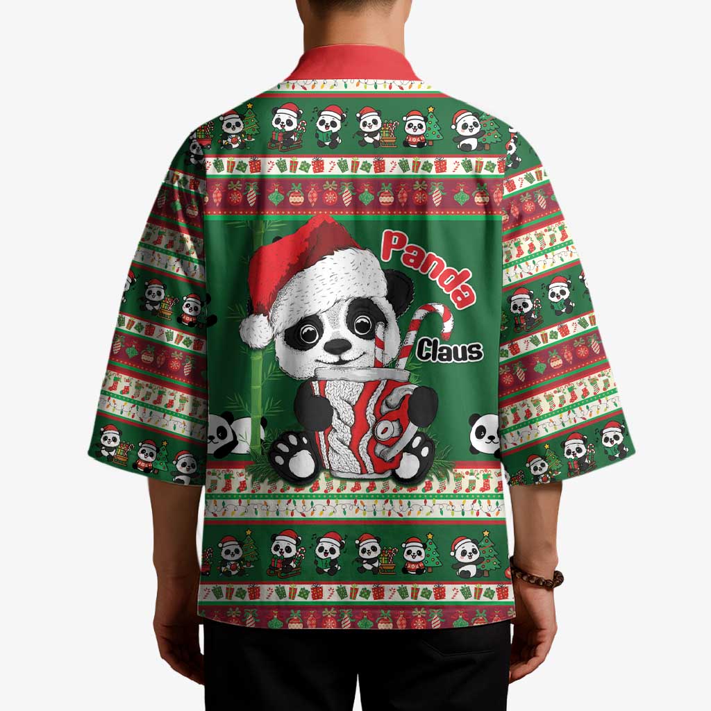 Cute Panda Claus Christmas Kimono Panda Santa Claus - Wonder Print Shop