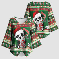 Cute Panda Claus Christmas Kimono Sleeve Blouse Panda Santa Claus - Wonder Print Shop