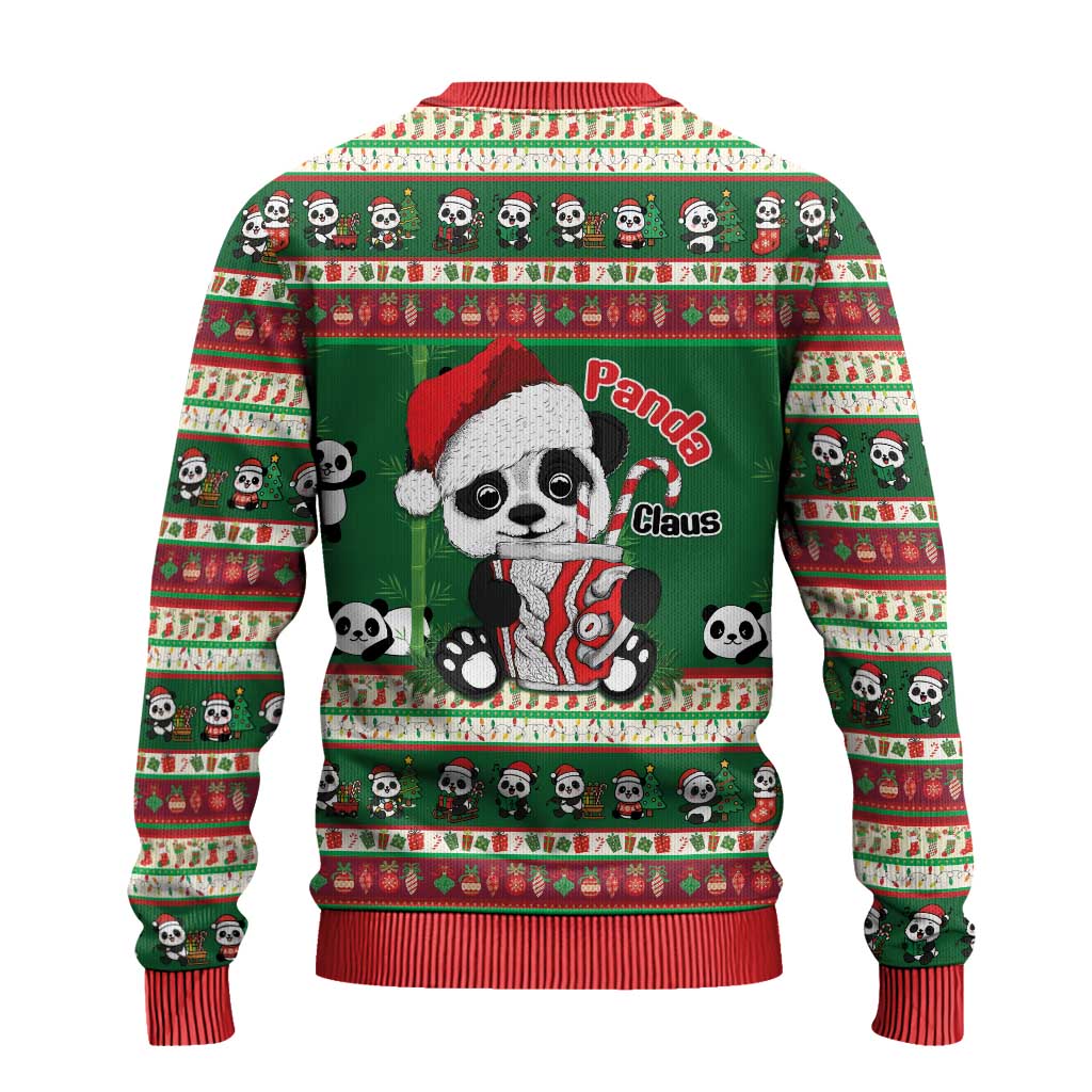 Cute Panda Claus Christmas Ugly Christmas Sweater Panda Santa Claus - Wonder Print Shop