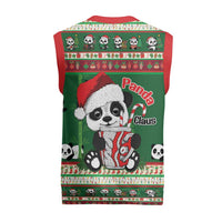 Cute Panda Claus Christmas Knitted V-Neck Vest Panda Santa Claus - Wonder Print Shop
