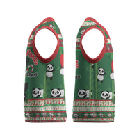 Cute Panda Claus Christmas Knitted V-Neck Vest Panda Santa Claus - Wonder Print Shop