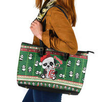 Cute Panda Claus Christmas Leather Tote Bag Panda Santa Claus - Wonder Print Shop