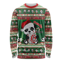 Cute Panda Claus Christmas Long Sleeve Shirt Panda Santa Claus - Wonder Print Shop