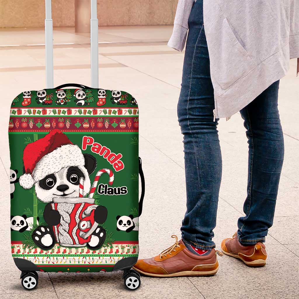 Cute Panda Claus Christmas Luggage Cover Panda Santa Claus - Wonder Print Shop
