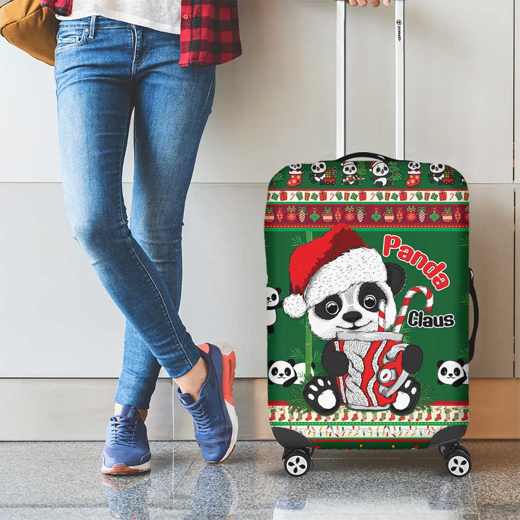 Cute Panda Claus Christmas Luggage Cover Panda Santa Claus - Wonder Print Shop